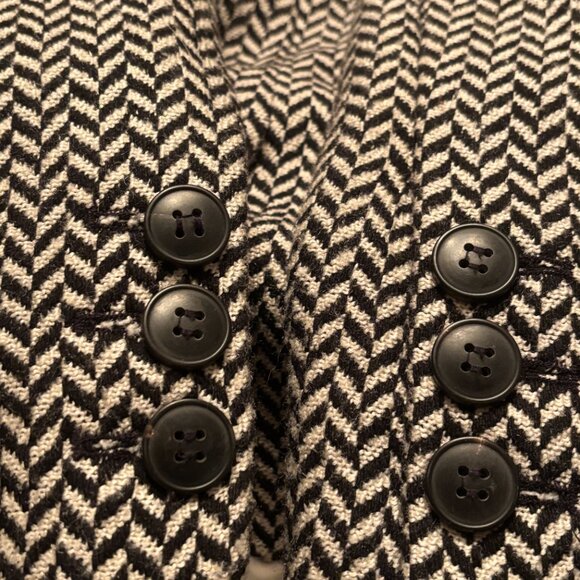Anine Bing Diana Blazer – Italian Wool Blend in Gray & Black Fishbone- Size XS - Picture 5 of 8